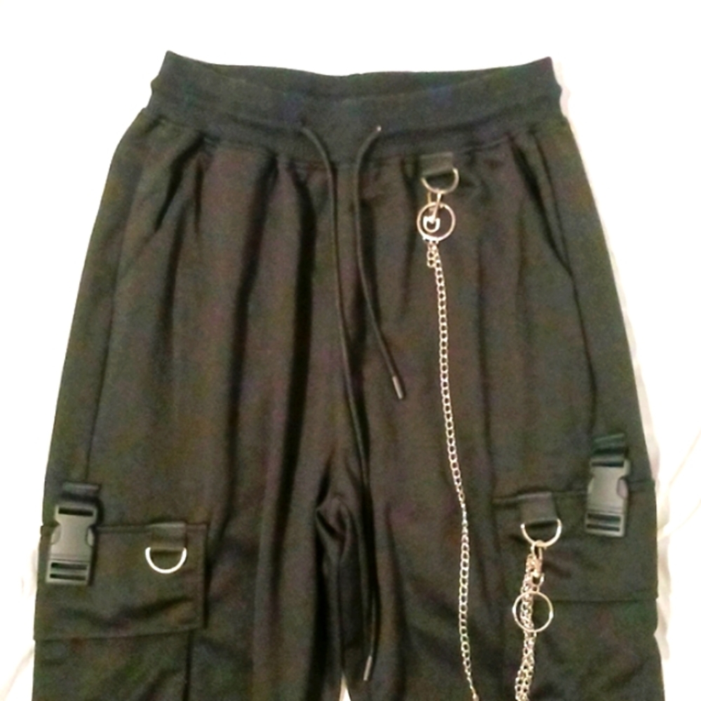 Black gothic jogger pants